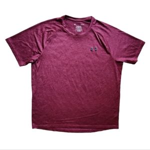 NEW Under Armour Heathered Burgundy HeatGear Workout Top
